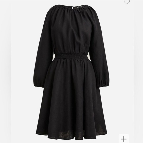 J. Crew Palmero Black Long Sleeve Linen Dress - Picture 7 of 7